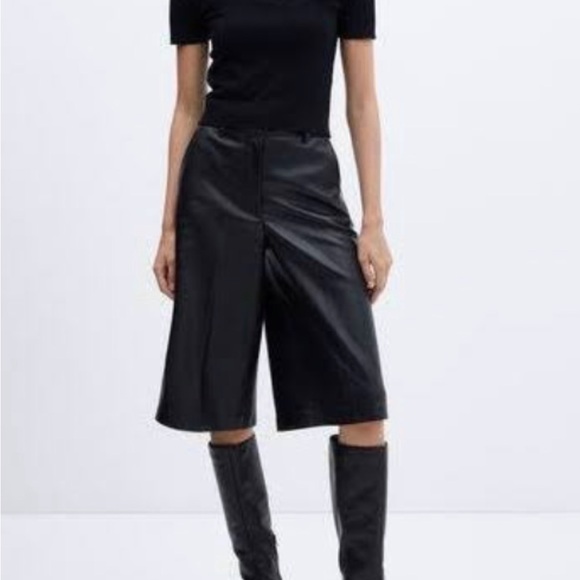 GAP Vegan Leather 10” High Rise Bermuda Shorts - Picture 9 of 10